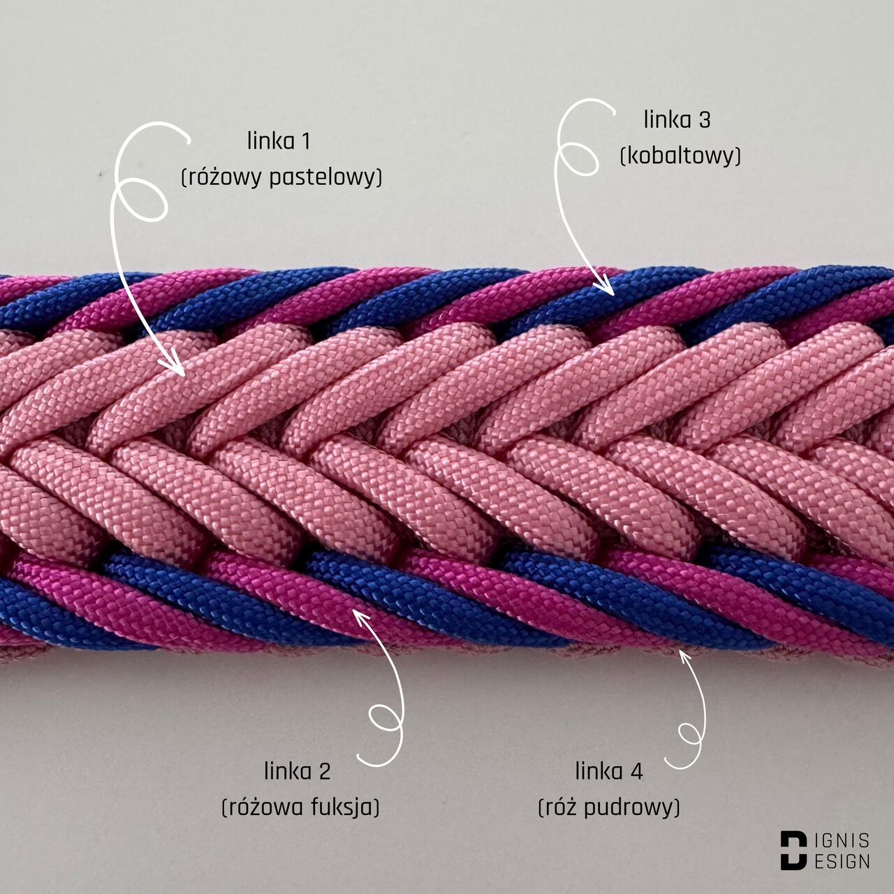 obroża z paracordu - charm; dignis design; paracord; obroża pleciona; akcesoria dla psów