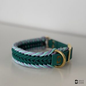 Obroża z paracordu - Lagoon; dignis design; obroża pleciona; paracord; akcesoria dla psów