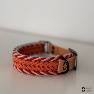 obroża z paracordu - lava; paracord, akcesoria dla psów; dignis design