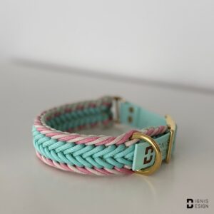obroża z paracordu - aura; dignis design; paracord; obroża pleciona; akcesoria dla psów