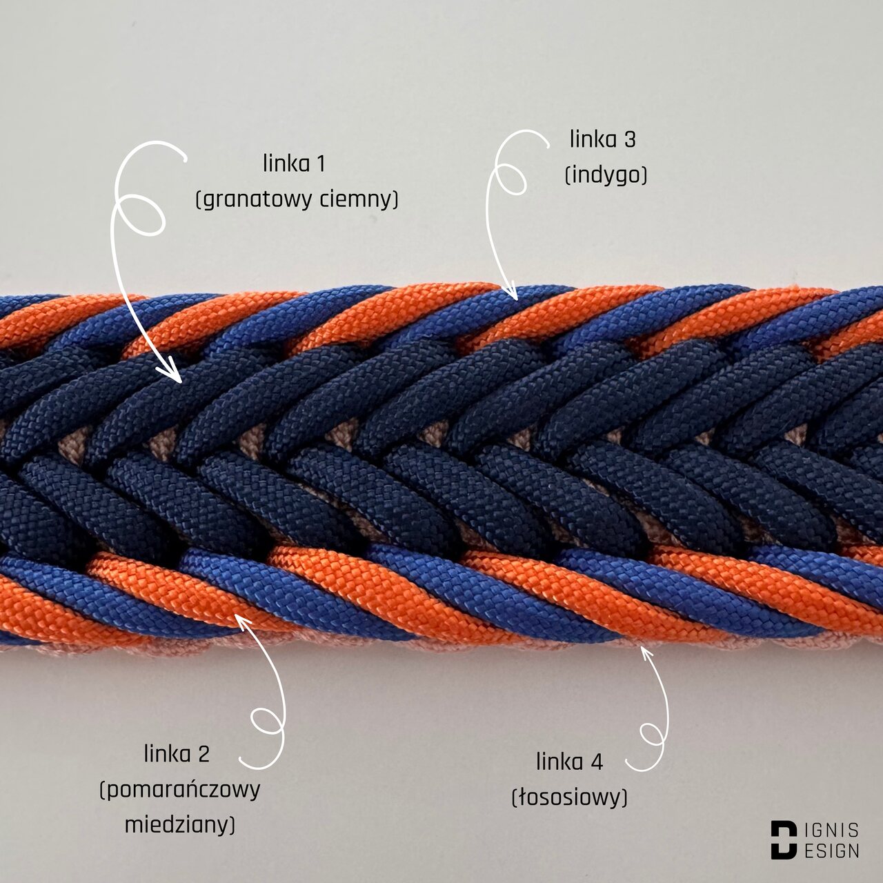 obroża z paracordu - eclipse; dignis design; paracord; obroża pleciona; akcesoria dla psów