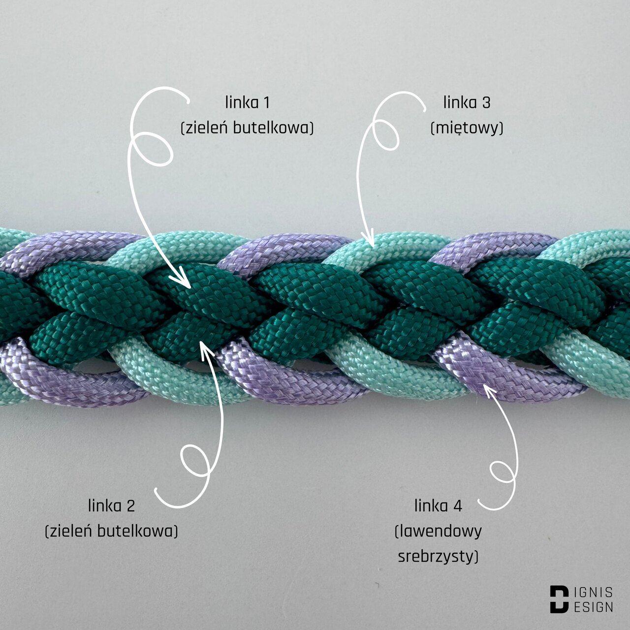 Smycz z paracordu - Lagoon - obrazek 2