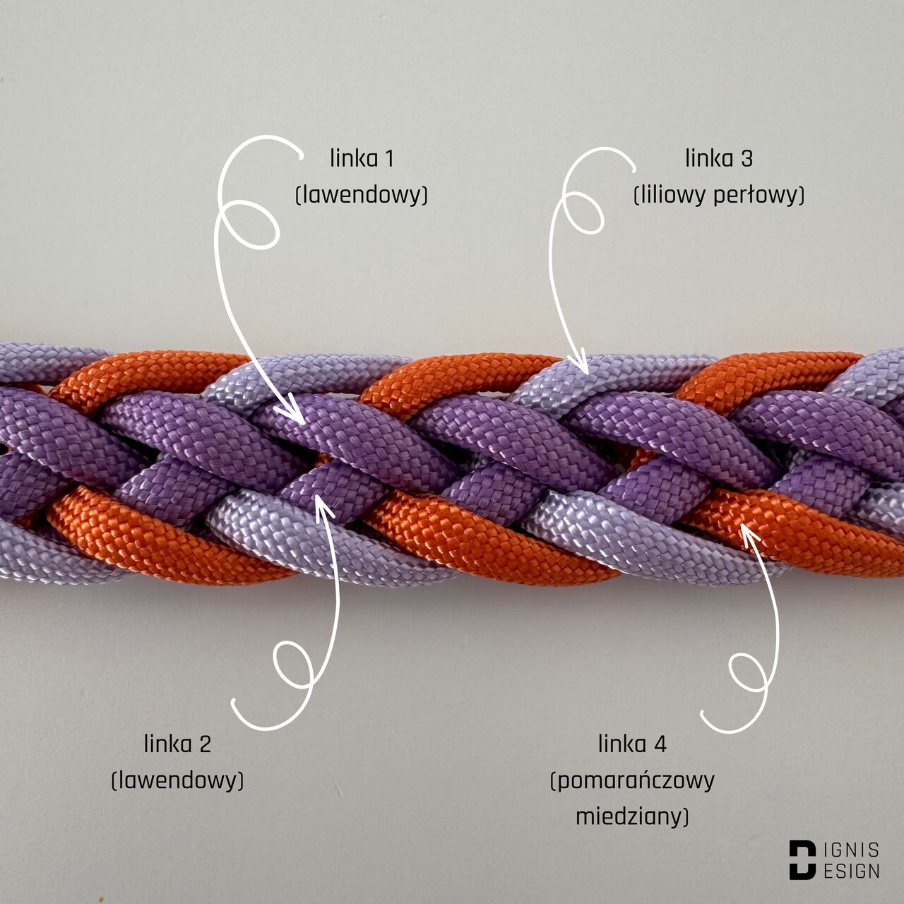 Smycz z paracordu - Sunset - obrazek 2